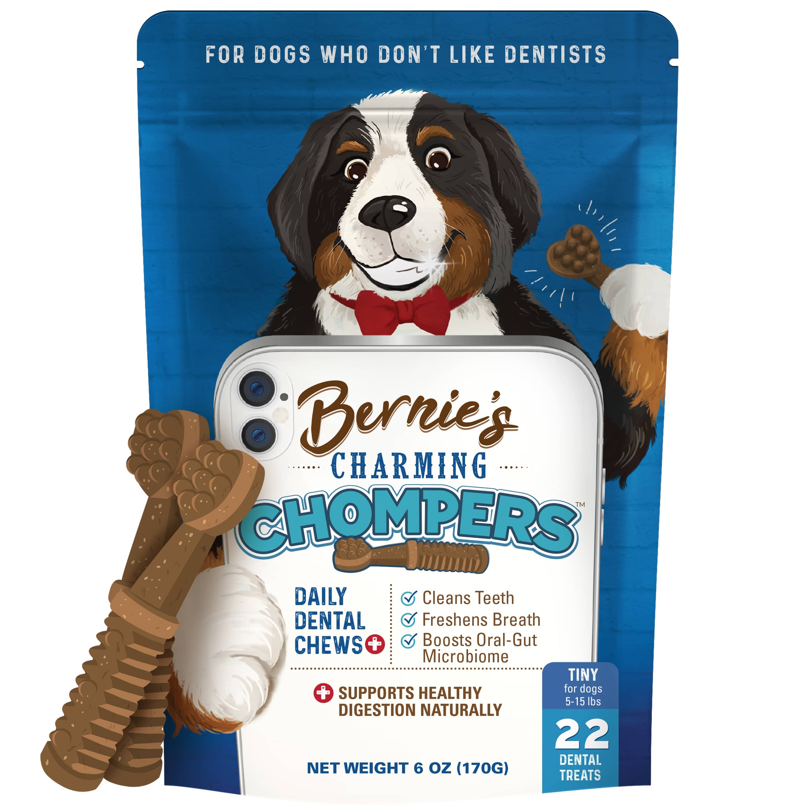 Bernie's Charming Chompers Digestive Supplement Bernie's Best Tiny Dogs (5-15 lb) 6 oz - 22 Count 