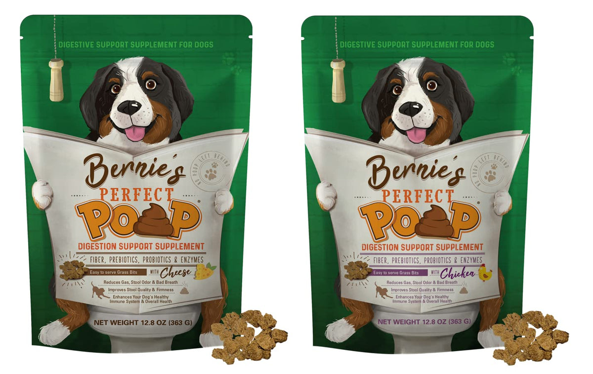 Perfect Poop Cheddar and Chicken flavor bundle, two 12.8 oz bags