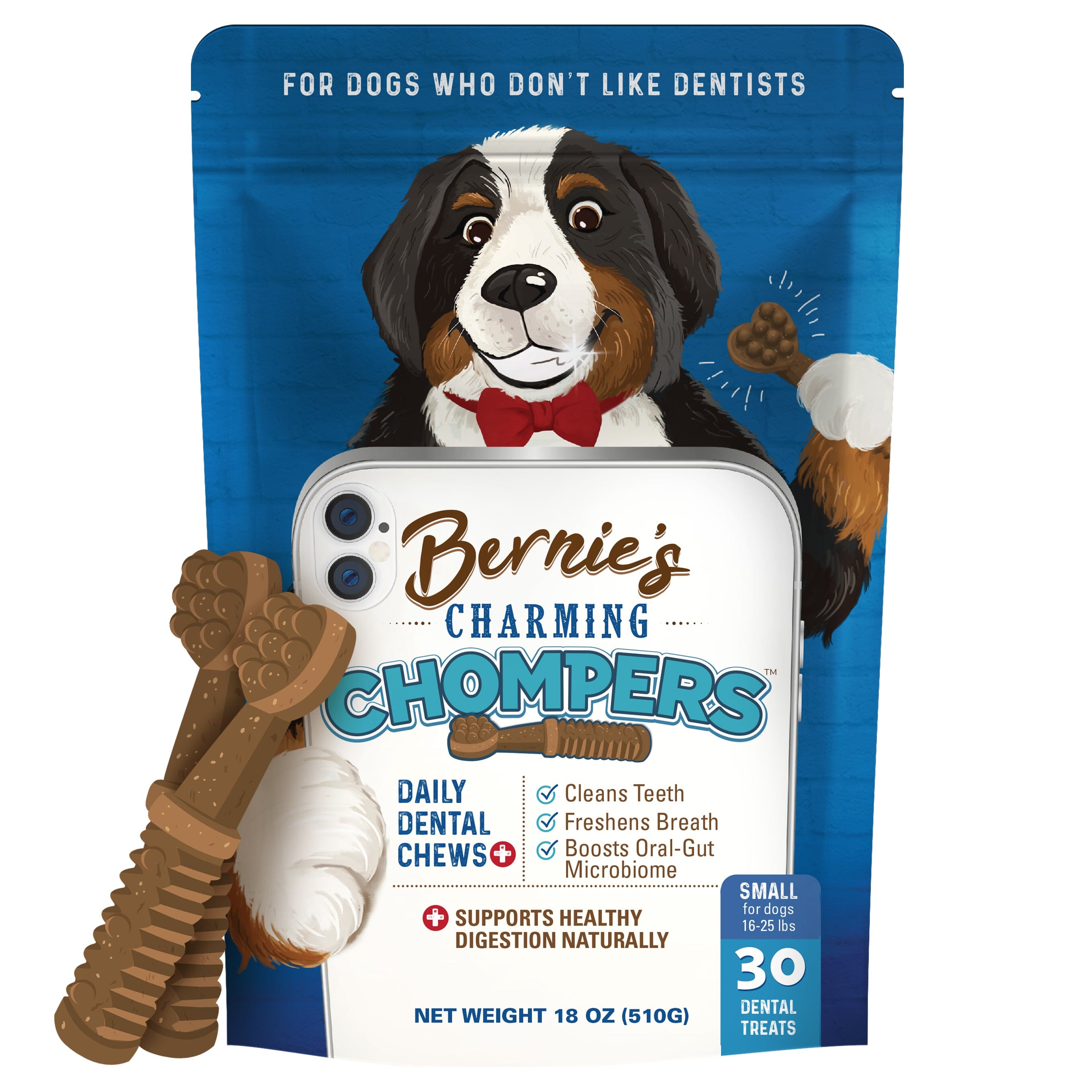 Bernie's Charming Chompers Digestive Supplement Bernie's Best Small Dogs (16-25 lb) 18 oz - 30 Count 