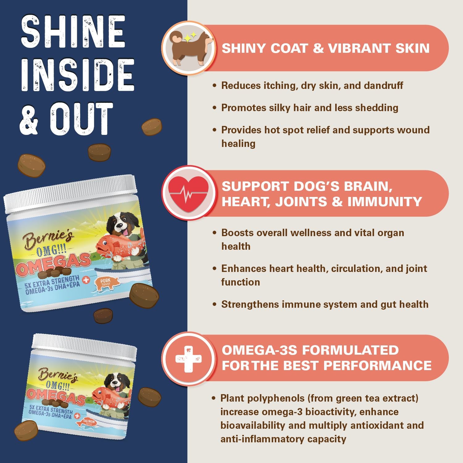 Bernie's OMG Omegas!!! - Soft Chews Omega Supplement Bernie's Best 