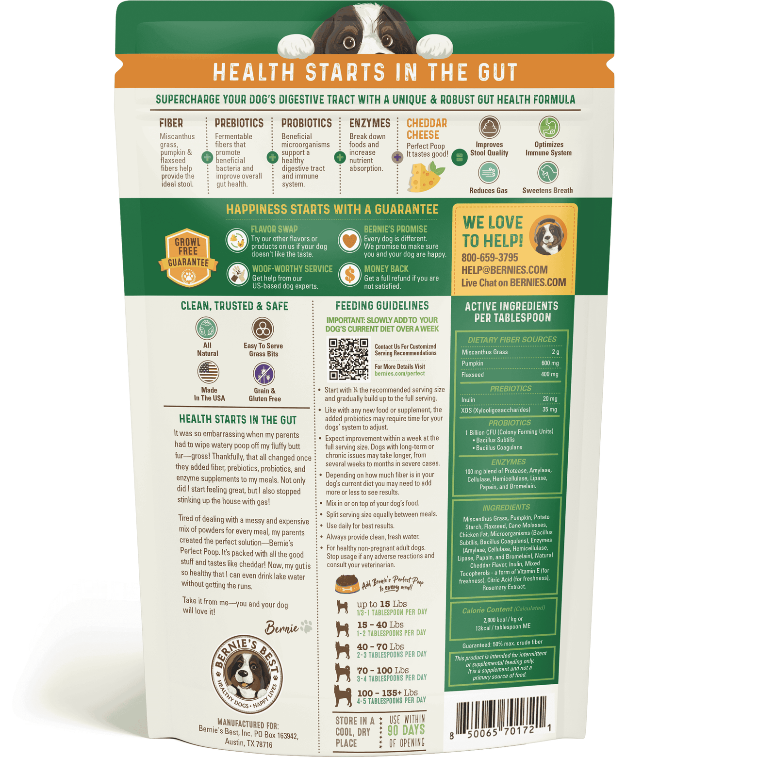 Bernie's Perfect Poop Digestive Supplement Bernie's Best 