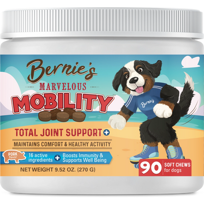 Front label of Marvelous Mobility pork flavor 90 count.